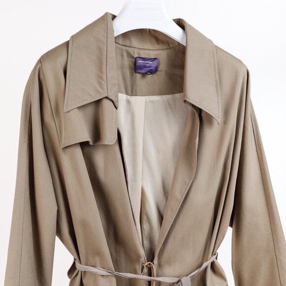 Sharon Wauchob Khaki Cotton Twill Tie-Waist Coat - Picture 3 of 11